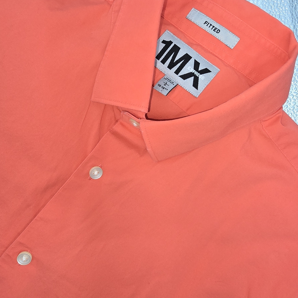 1MX EXPRESS Men's Fitted Shirt Long Sleeve Size Large